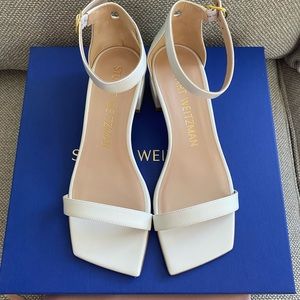 Stuart Weitzman block heel sandals - white - NWT